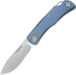 KB Knives El Dorado Silver Bead Blast M390 Blade Blue Ano Titanium Micro Milling KB469C