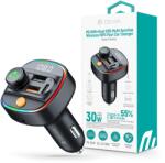 DEVIA Smart Series Bluetooth FM-transmitter/autós gyorstöltő 30W PD+QC 2xUSB/AUX/MP3 - fekete (ST112513) (ST112513)