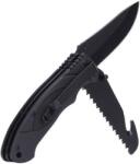 Fosco Industries Fosco Bushcraft zsebkés fekete - 2 pengés, 3Cr13 rozsdamentes acél, fűrészpengével