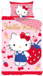 Hello Kitty Strawberry gyerek, ovis ágyneműhuzat 100×135 cm, 40×60 cm