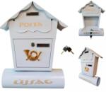 BT Horganyzott Acél, zárható postaláda, 37 × 10, 5 × 47 cm, 2 db kulccsal, fehér (BX-3448)