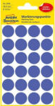 AVERY Etikett, 18 mm, kör, eltávolítható, AVERY ZWECKFORM, indigókék, 96 etikett/csomag (3596)