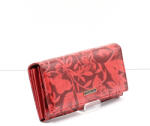 Cavaldi piros domború virág mintás belül keretes nagy női bőr / műbőr pénztárca px24-dsf/0840