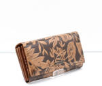 Cavaldi barna domború virág mintás kívül keretes közepes női bőr / műbőr pénztárca px23-dsf/0758