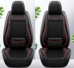 Autolife 11 részes Prémium minőségű Ice Silk Kárpit/Műbőr üléshuzat szett - Légzsákos - Osztható - Fekete/Piros színben (02317) - akcio-shop