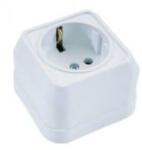  IP20 Falon kívüli földelt csatlakozó aljzat, fehér (20445)