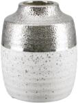  „Turin fehér és ezüst színű kerámia váza - 15 cm