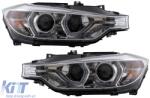 KITT Angel Eyes Első Lámpa LED DRL BMW 3 F30 F31 Sedan Touring (10.2011-05.2015) Fekete (HLBMF30NLX)