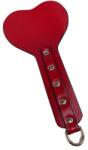  Paleta BDSM cu Doua Fete, Piele Ecologica, Negru/Rosu, 21.5 cm