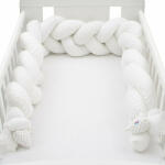 New Baby Protectie laterala, New Baby, pentru patut, Tip Bumper impletit, din bumbac, din Lungime 225 cm, Minky Dot grey (41329)