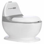 FreeON Olita educativa, FreeON, Trainer, Minitoaleta, cu spatiu pentru hartie servetele, cu sunet realist de tras apa, Pana la 25 kg, 3 ani+, White Grey (49249) Olita