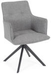 Bizzotto Set 2 fotolii rotative aluminiu gri charcoal textil gri Skagen 61x62x90h (0665495)