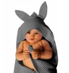 Muminky Kapucnis Törölköző 75x75cm Gyerek Fürdőlepedő Pamut Ostya Szürke (1128)