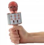 Skleplolki Bluetooth Vezeték Nélküli Karaoke Mikrofon hangszóróval Led hangszűrő (BEZPRZEWODOWY MIKROFON 858 MIEDZIANY)