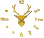 CE 3D öntapadós falióra szarvassal modern 100x100cm angol (X001S9J9IT)