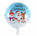 Flippy Balon Rotund, Flippy, din Folie de Aluminiu, Tema Craciun Merry Christmas, 44.5x53 cm, Albastru (teo-162170)