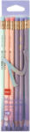 Deli Set 12 creioane HB Deli Macarons, cu radiera, Culori asortate (DLEC025HB-12)