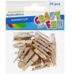 Craft with Fun Dekorációs Díszek Fa Csatok Természetes Gemkapcsok 3, 5 CM (5904335881646)