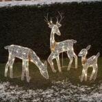  3 db-os 60 cm-es fém Led rénszarvas szett elemes