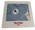 Textom Pamut Poncsó Törölköző Kaptenyos Fiúknak, Prémium Minőség, Medencéhez, Strandra (RĘCZNIK Z KAPTURKIEM PONCZO 80X80 niebieski)