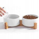  Dupla Kerámia Tál Kutya Macska Eledel Szett 2 Db Eledeltartó Tál (MiskiZ0056)