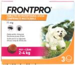  Merial Frontpro 11 mg tablete purici si capuse pentru caini talie mica (2-4 kg), 3 comprimate masticabile