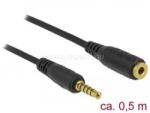 Delock 5 tűs apa-anya sztereó jack hosszabbító kábel 3, 5 mm-es átmérő, 0, 5 m hosszú (fekete) (DL85700) (DL85700)