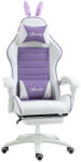 Vinsetto Gamer Szék Deréktámasszal, lábtartóval, Nyuszifül fejtámlával, Ibolya (921-621V00VT)