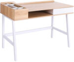HomCom Íróasztal, munkaasztal, fiókos, irodába és otthonra, Natúr felület (833-408)