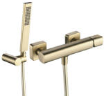 Laveo TORES falra szerelhető zuhanycsap zuhanyszettel, szatin arany