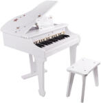 Classic World Pian electronic pentru copii Classic World - Alb, cu bancuta (CW54273) Instrument muzical de jucarie