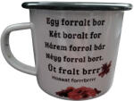  Egy forralt-fém fehér bögre