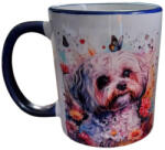  Bichon-fehér/kék bögre