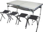  Enero Camp Összecsukható Kempingasztal - 4 Szék - 120x60cm