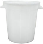Ics Élelmiszeripari hordó, ICS P480075B, fehér, 75 l, átmérő: 44 cm, magasság: 63 cm, 2 fogantyúval, fedél nélkül (TC254014)