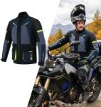 W-Tec Motoros kabát W-TEC Modock, víz- és szélálló, kivehető CE protektorok EN1621-1, rugalmas panelek, háromrétegű fekete-kék-fluoreszkáló sárga 4XL (29286-4XL)