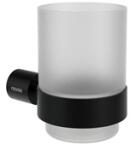 Ravak Fold FD 210.20BLM pohártartó üvegpohárral, matt fekete (RAV-X07P1354)