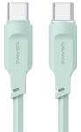USAMS lithe series adatkábel, type-c - type-c, 100w, pd gyorstöltő, 120cm, led jelzés, világoszöld (SJ567USB04)
