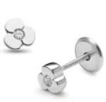 Lisa-gyerek ékszerek Lisa három szirmú virág gyerek fülbevaló (JTAG-0334)