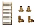 Radiva Calorifer Portprosop HAITI gold 600/1200, robineti cu prindere standard si elementi acoperire gold inclusi (1HAI06001200DK2S+ 72K2)