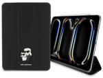 CG Mobile Karl lagerfeld magnetic karl&choupette tabletvédő álló, bőr hatású, flip, oldalra nyíló, trifold, asztali tartó, fekete, kompatibilis: Apple IPAD Pro 11, 2025, / IPAD Pro 11, 2024 (KLFC11PM24SAKCK)