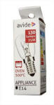 Avide 25W 230V 130lm sütő izzó E14, 300°C-ig (ARAH14WW-25W)