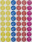 APLI Etikett, árengedmény, 24 mm, kör, színes, APLI, 240 etikett/csomag, -20-50% (LCA101232) - webpapir