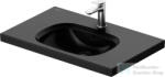 Duravit AURENA 80x50 cm-es falra szerelhető mosdó kerámia fedeles click-clack leeresztővel, DuraShield® bevonattal, fényes fekete 238780AB00 (238780AB00)