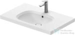 Duravit AURENA 80x50 cm-es falra szerelhető mosdó kerámia fedeles click-clack leeresztővel, DuraShield® bevonattal, matt fehér 238780AC00 (238780AC00)