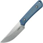 KUBEY Thorn Beadblast 14C28N Blade Blue Micarta KU413C (KU413C)