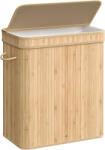 SONGMICS LCB063N01 szennyeskosár fedéllel bambusz természetes bézs 100 liter (EUZ-LCB063N01V1)