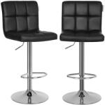 SONGMICS Bárszék 2 db, állítható, 360°-ban forgatható, háttámlával, lábtartóval, (LJB64B)