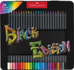 Faber-Castell Színes ceruza készlet, háromszögletű, fémdobozban, FABER-CASTELL "Black Edition", 24 különböző szín (116425) - mystock