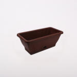  Virágláda virág mintás 60 x 20 x 15 cm alátéttel, sötétbarna (PE21-sötétbarna)